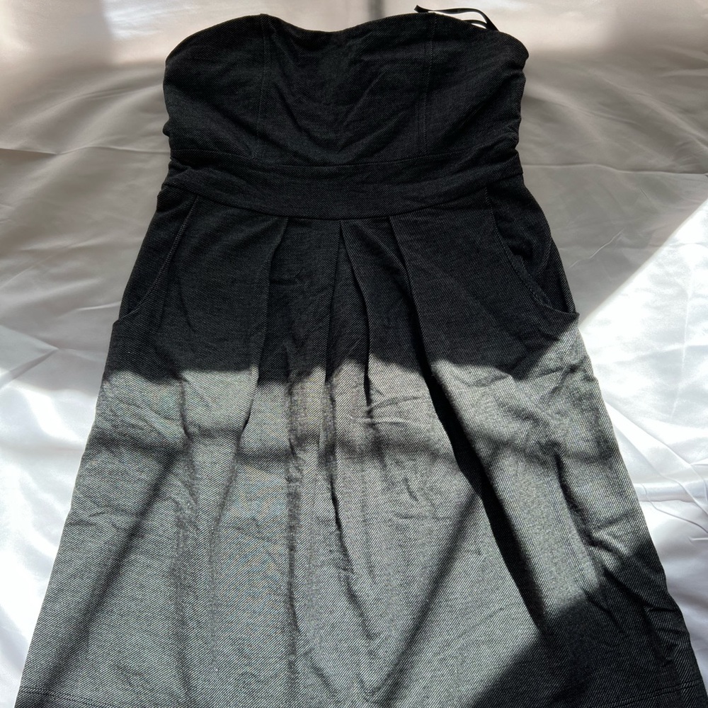 Forever 21 | Medium Dark Grey strapless dress with pockets midi dress